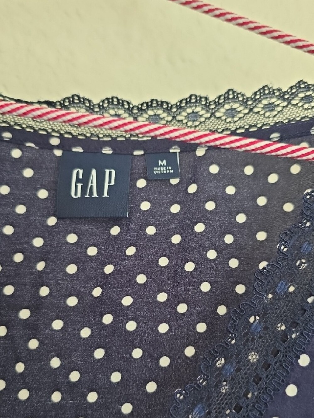 GAP Navy Polka Dot V‑Neck Maxi Dress - Picture 2 of 4